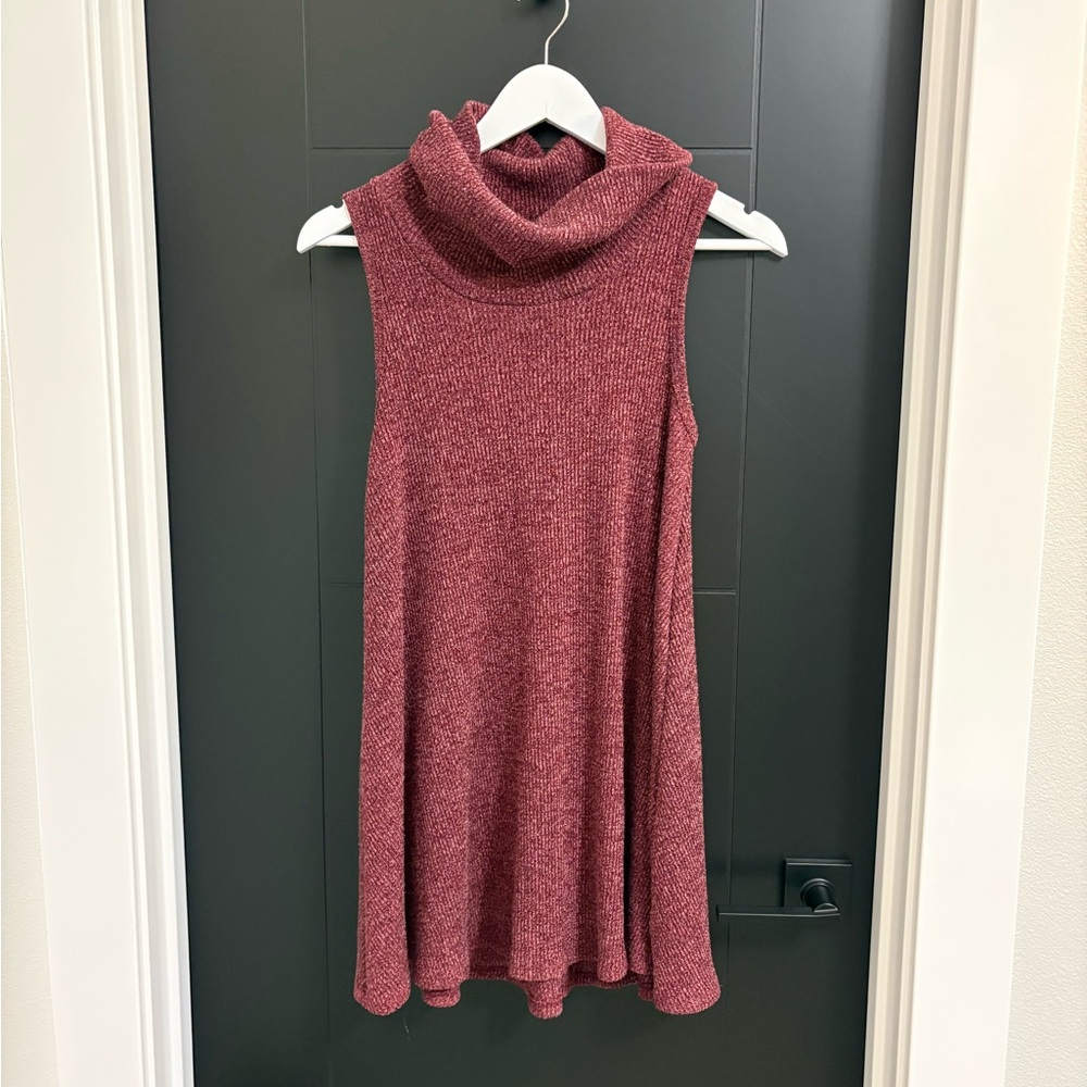 American Eagle Outfitters Sleeveless Cowl Neck Sweater - Red